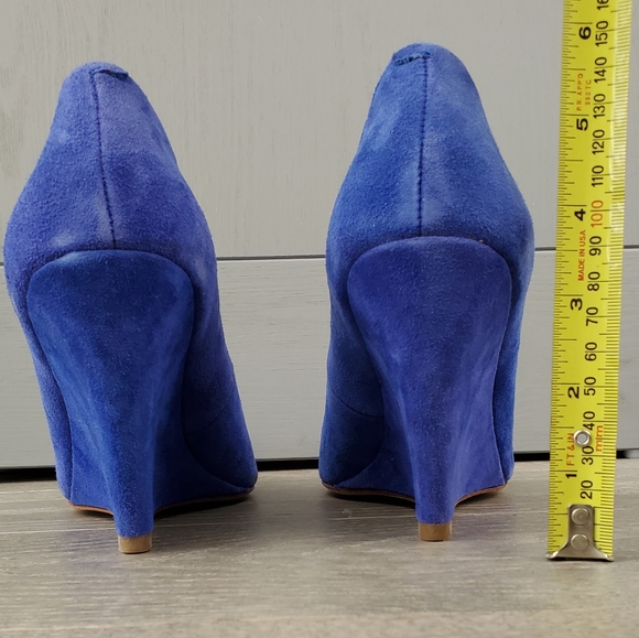 Pour La Victoire Blue Wedge Heels - Picture 5 of 8